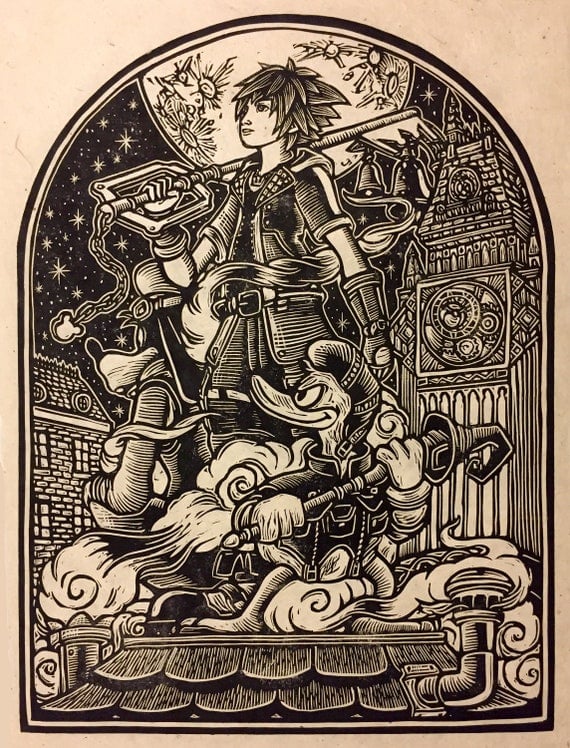 Kingdom Hearts Block Print Brian Reedy