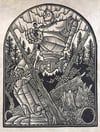 Iron Giant Block Print