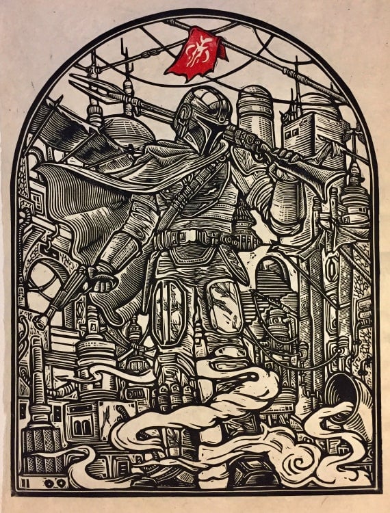 Mandalorian Block Print