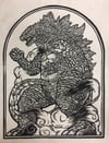 Legendary Godzilla Block Print