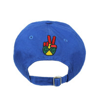 Image 4 of Cross Colours - Circle logo x Peace out logo Dad Hat - Royal Mineral