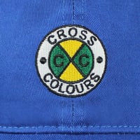 Image 5 of Cross Colours - Circle logo x Peace out logo Dad Hat - Royal Mineral