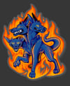 Flaming Cerberus Pin