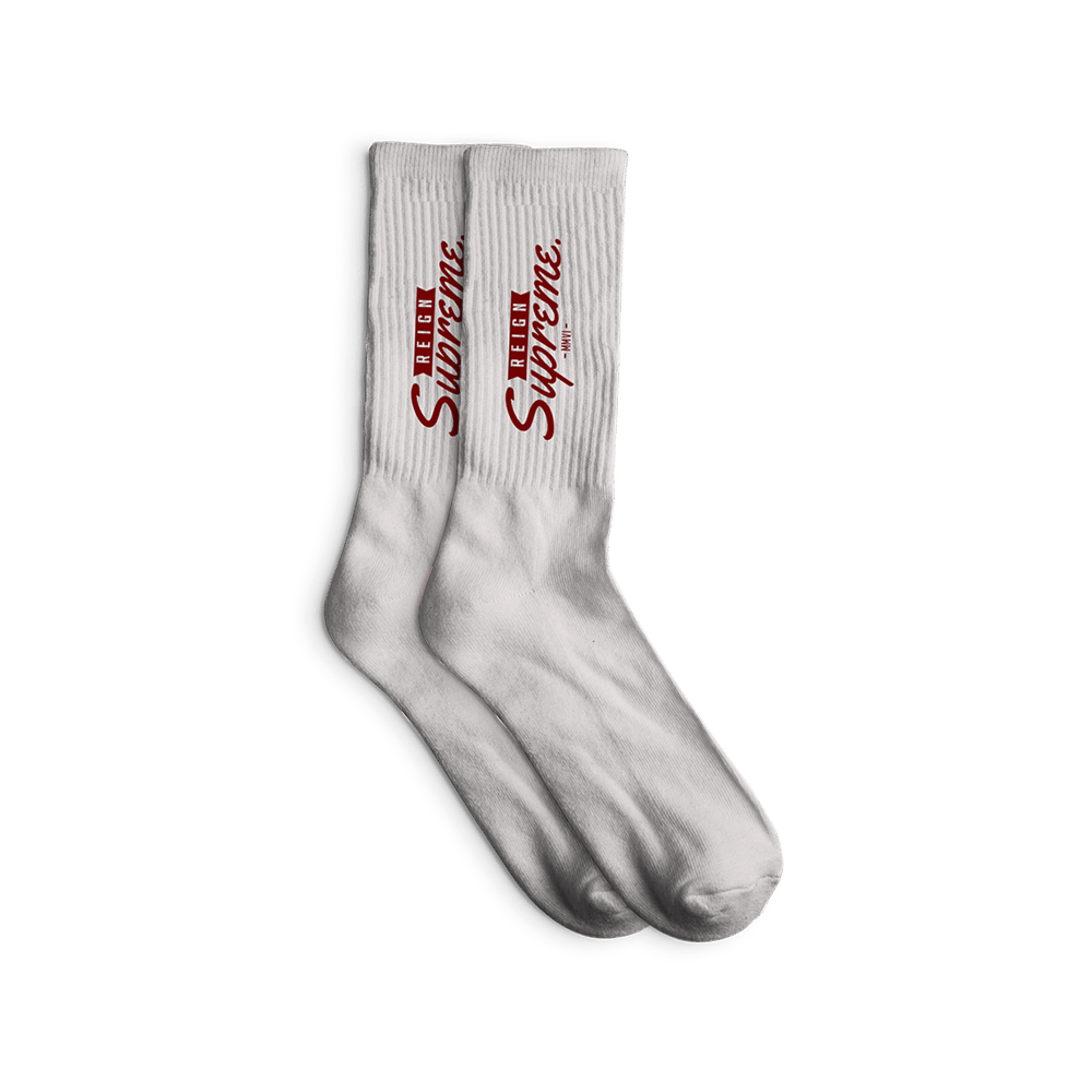 Image of Script Logo Crew Socks (Red)