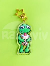 Image 2 of Kermit Boba Acrylic Charm
