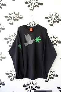 Image of weed over there tee long sleeve in black 