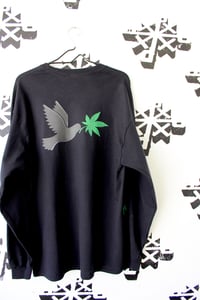 Image of weed over there tee long sleeve in black 