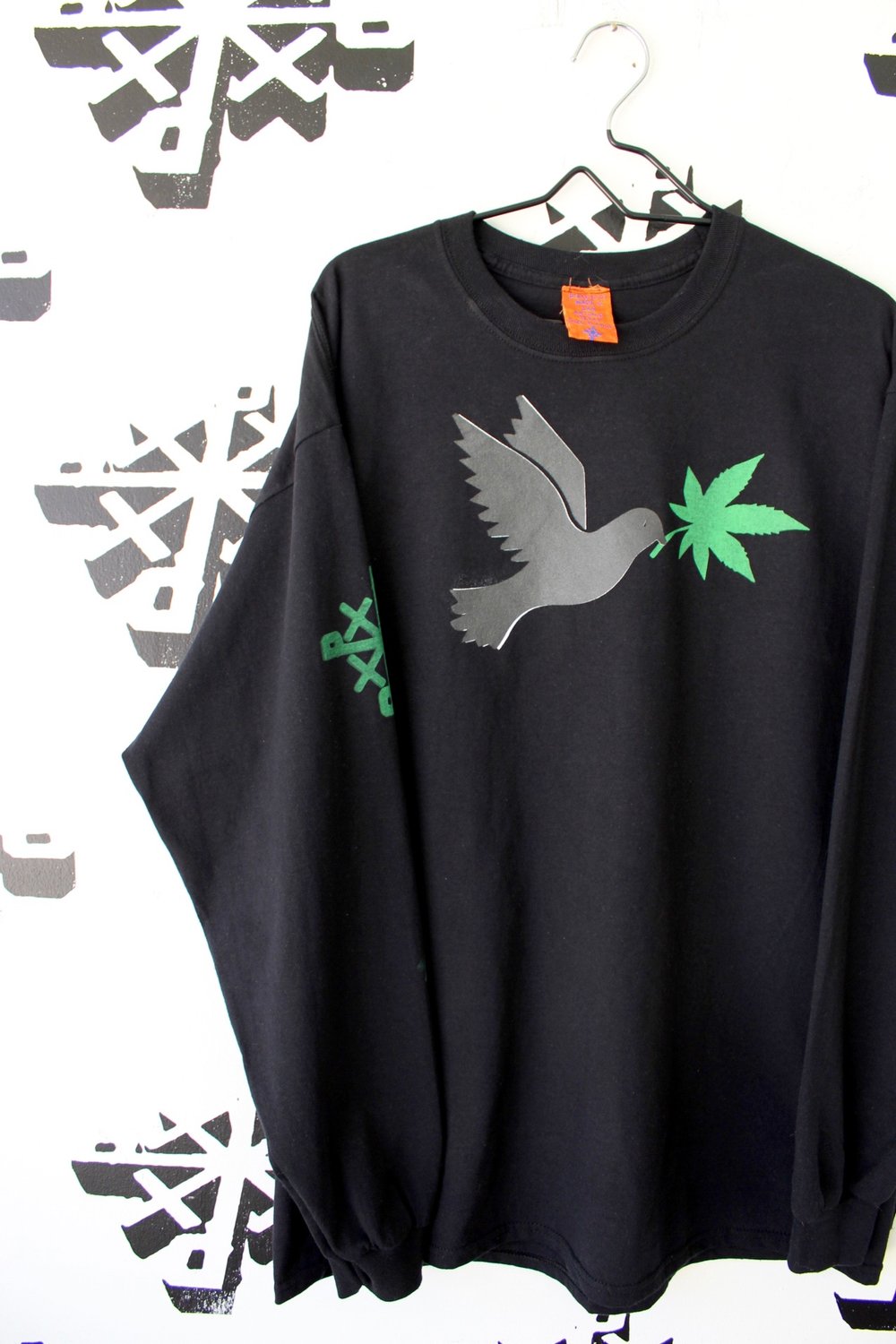 weed over there tee long sleeve in black 