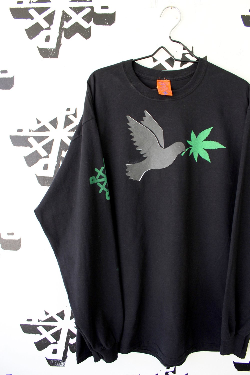 weed over there tee long sleeve in black
