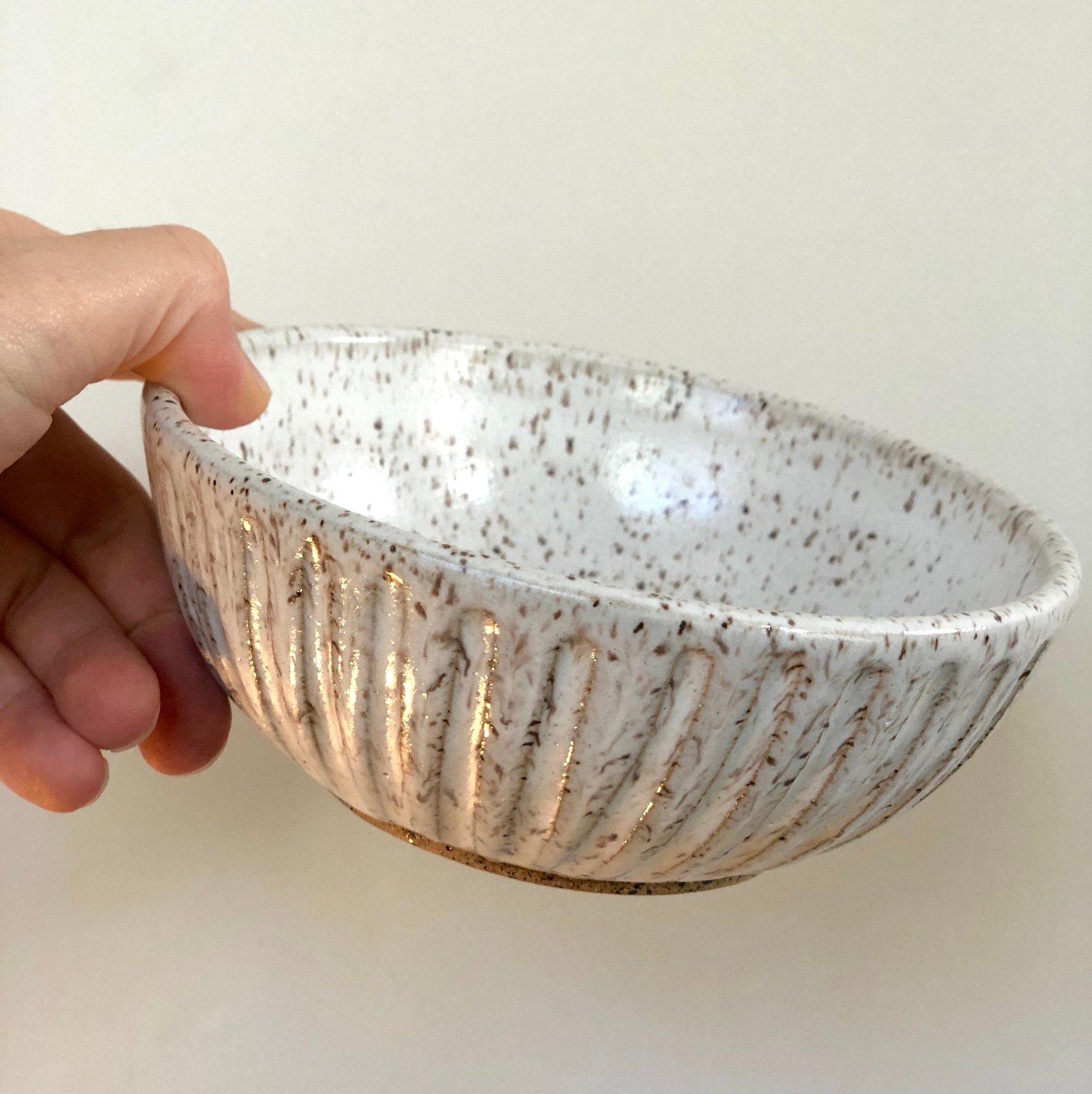 All-Over White Carved Bowls