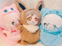 Image 1 of Custom made 20cm pokemon fluffy plush onesie outfit bag instock