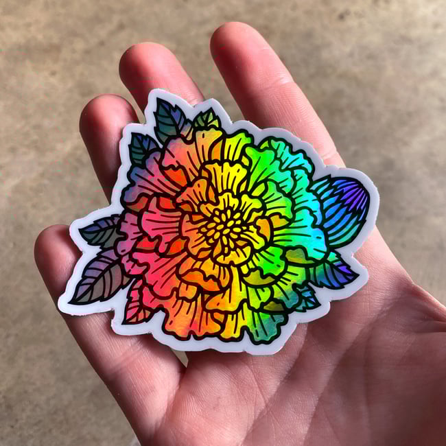 Marigold Holographic Sticker