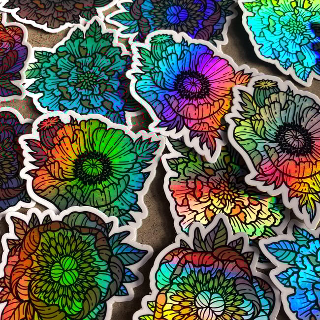 Marigold Holographic Sticker