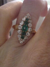 Image 4 of VICTORIAN 18CT FINE QUALITY NATURAL EMERALD AND DIAMOND 0.95CT RING
