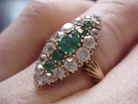 Image 5 of VICTORIAN 18CT FINE QUALITY NATURAL EMERALD AND DIAMOND 0.95CT RING