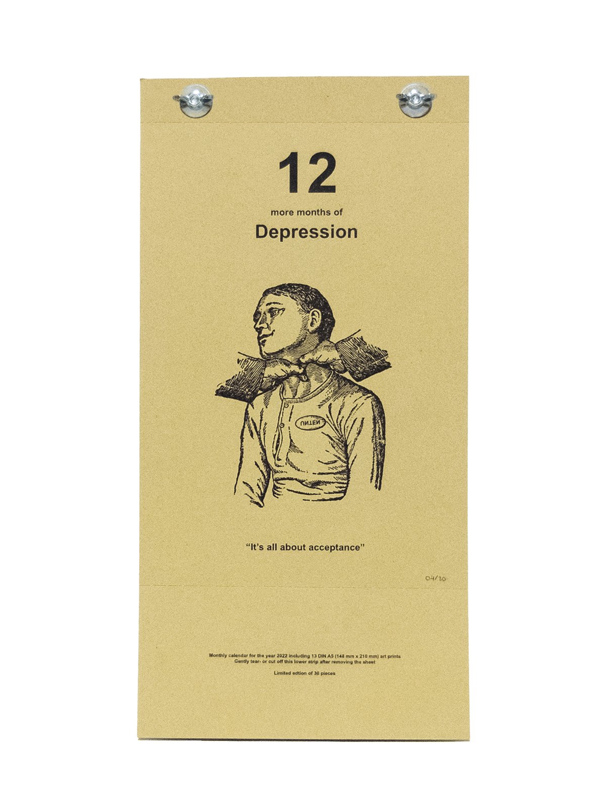 "12 more months of depression" Riso Calendar