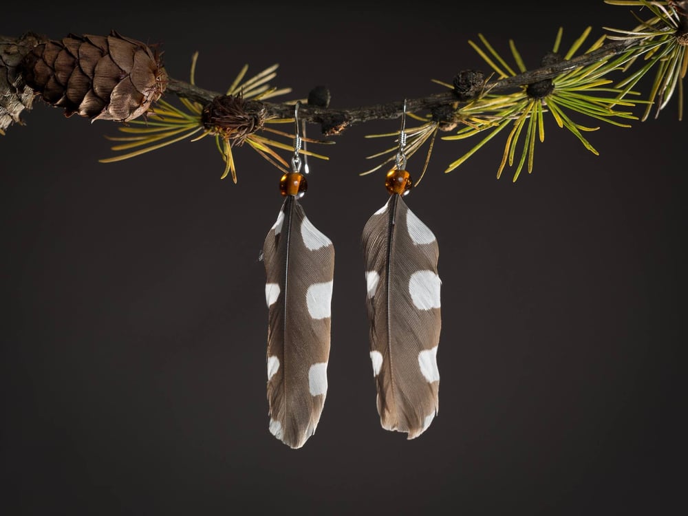 Image of Spotted Woodpecker Earrings