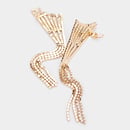 Image 2 of Long Rhinestone Ear Cuff (Gold Multi)