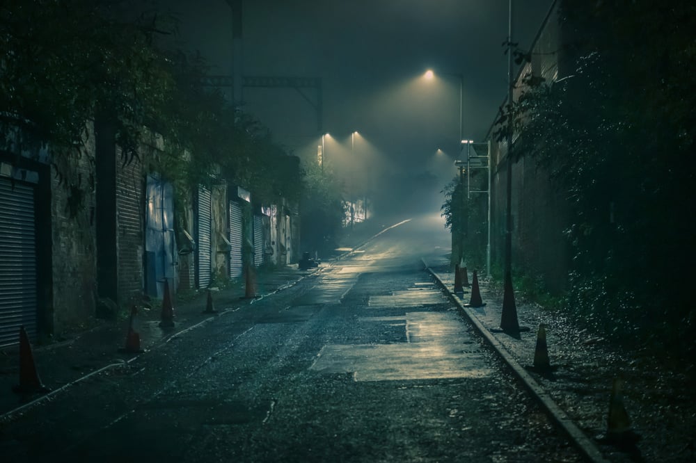 Image of BROMLEY ST, MANCHESTER - WINTER'S NIGHT