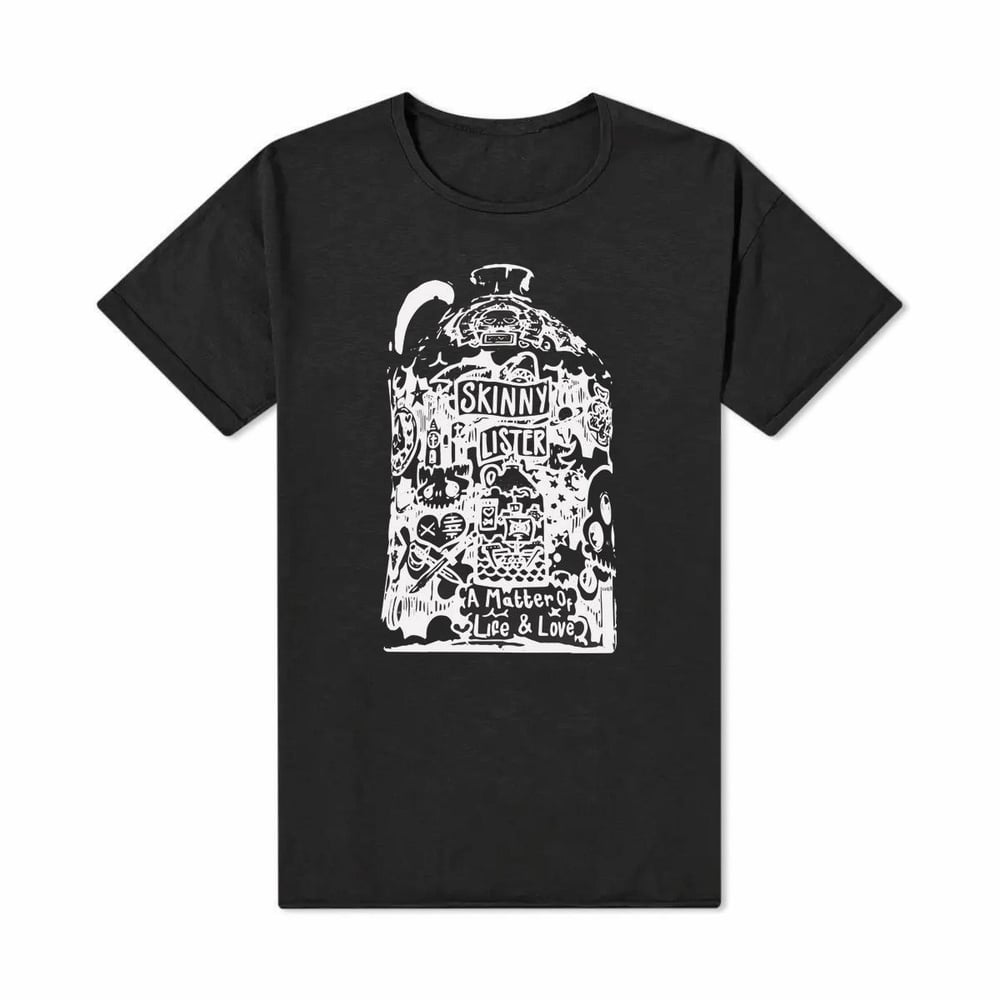 Image of A MATTER OF LIFE & LOVE FLAGON TEE - BLACK