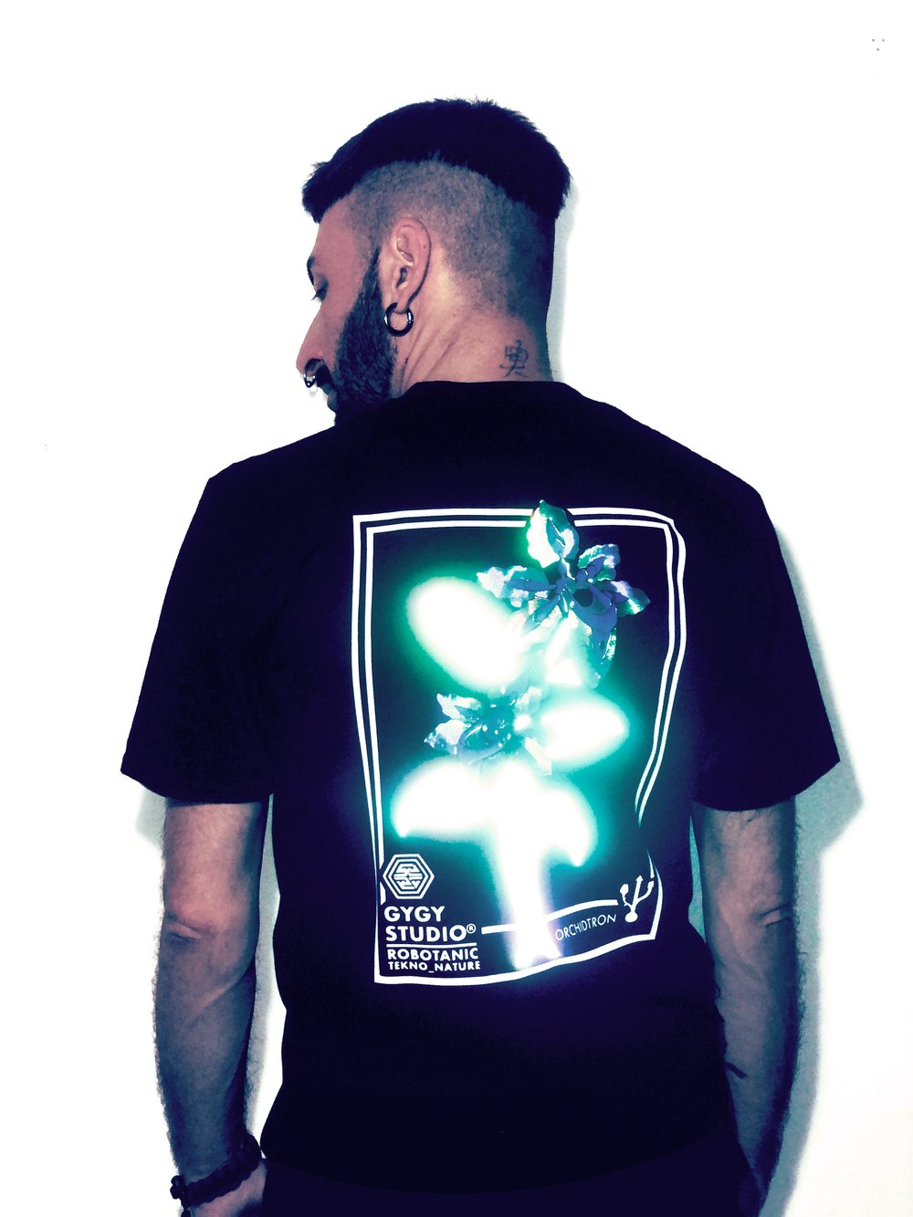 ROBOTANIC REFLECTIVE TSHIRT BACK PRINT / ORCHIDTRON