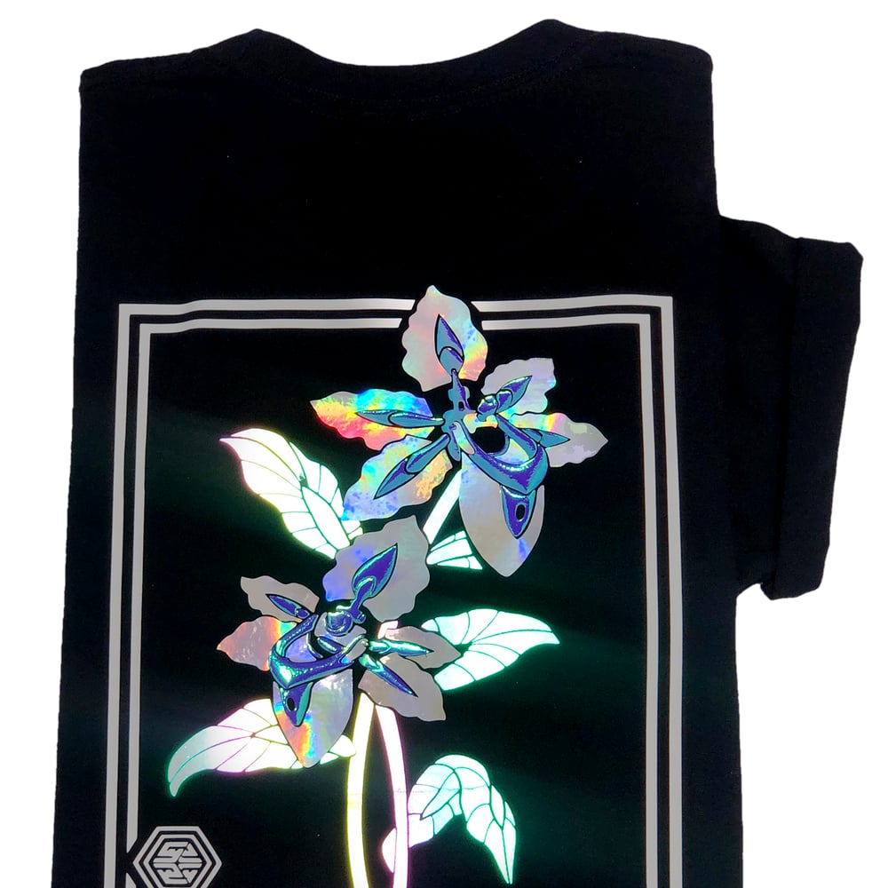 ROBOTANIC REFLECTIVE TSHIRT BACK PRINT / ORCHIDTRON