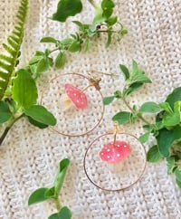 Image 1 of Custom Mushroom Hoop Earrings