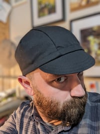 Image 2 of Cotton cycling cap - black twill