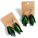 Jewel Beetle Wing Statement Earrings