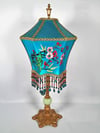 Luxury Lamp - Antique Lamp & Victorian Lampshade  - Cherry Blossom