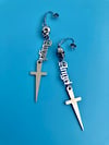 ANGEL SKULL DAGGER LONG EARRINGS 