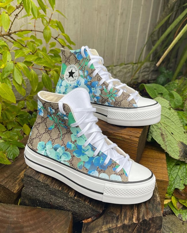 Converse - Blue Gucci Blossom | Acrylic Kicks