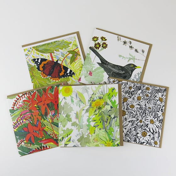 Image of Garden selection square greetings cards