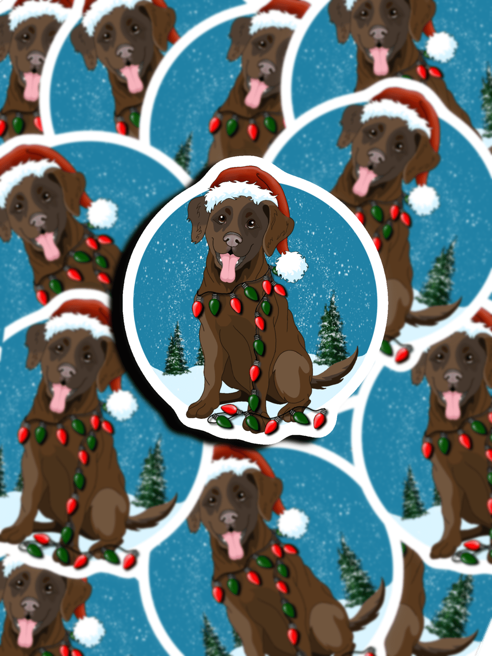 Image of Labrador Retriever Christmas Sticker