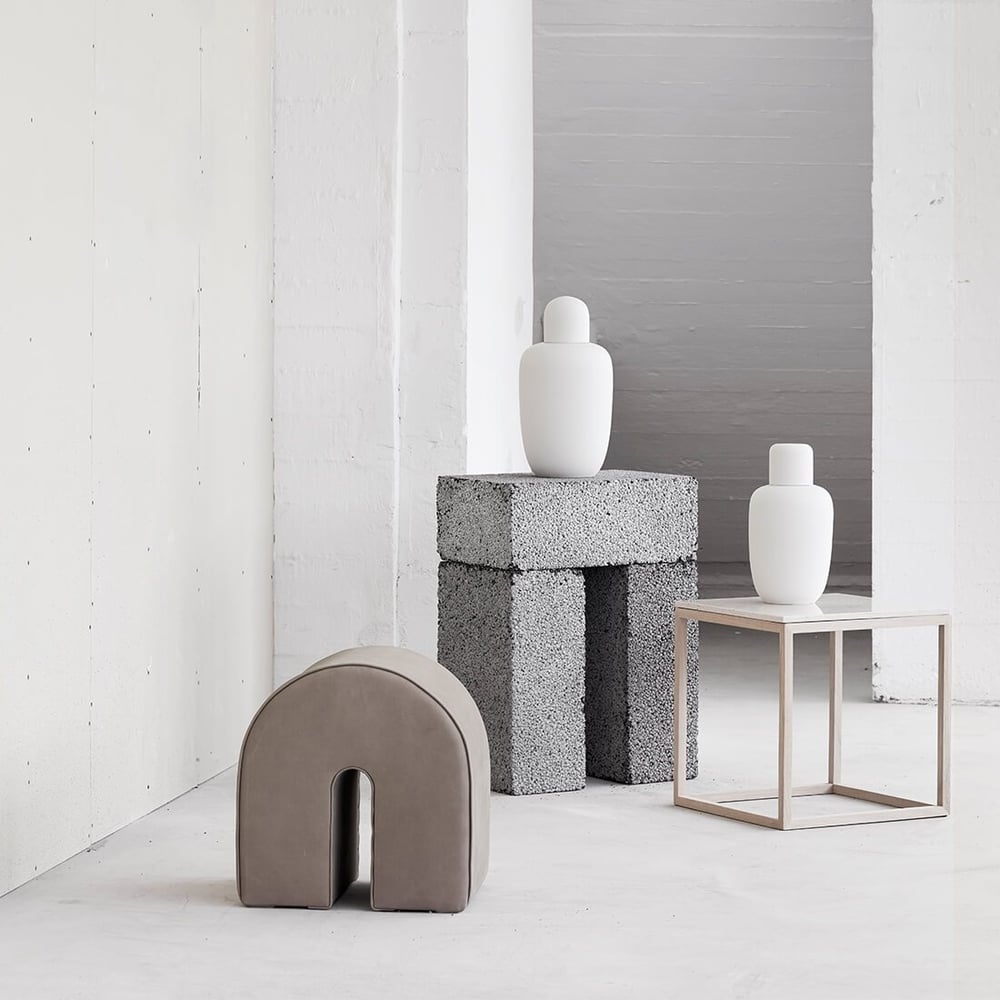 Image of Curved Pouf Light Brown by Kristina Dam
