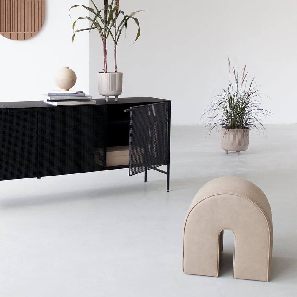 Image of Curved Pouf Light Brown by Kristina Dam
