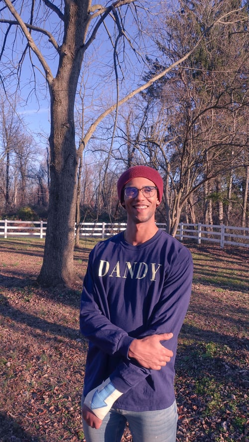 Image of Navy Vogue Long Sleeve T-Shirt