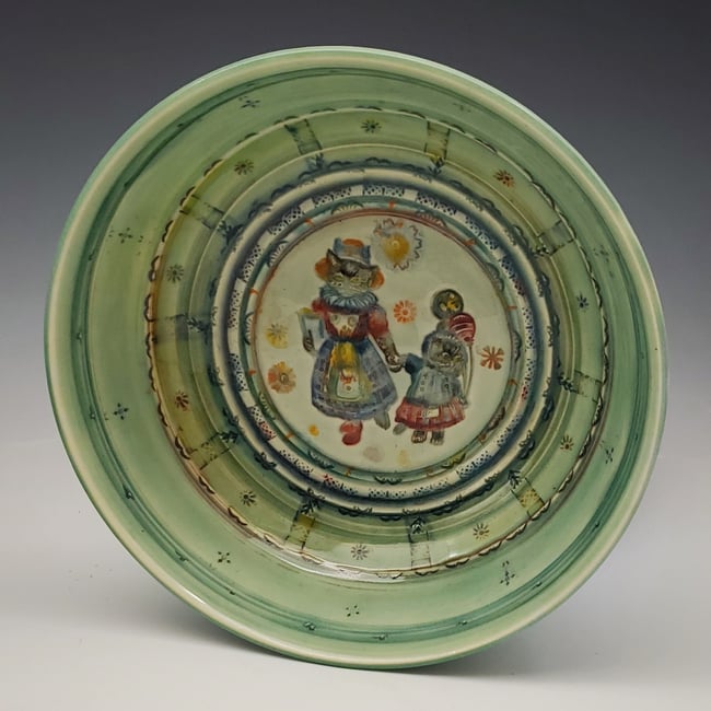 Kitty Stroll Porcelain Bowl