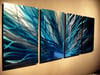 Metal Wall Art Home Decor- Radiance Blues- Abstract Contemporary Modern Decor Original Unique