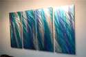 Metal Wall Art Home Decor- Reef Blue 36x63- Abstract Contemporary Modern Decor Original Unique