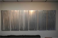 Image 3 of Metal Wall Art Home Decor- Bamboo Silver 36x95- Abstract Contemporary Modern Decor Original Unique