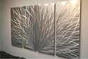 Metal Wall Art Home Decor- Radiance Silver 36x63- Abstract Contemporary Modern Decor Original Unique