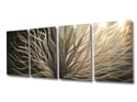 Unique Metal Wall Art Home Decor- Radiance Silver and Gold- Abstract Contemporary Modern Decor