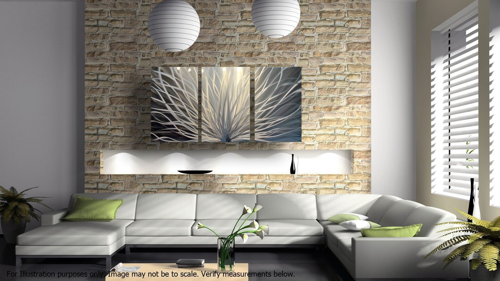 Metal Wall Art Home Decor- Radiance 47- Abstract Contemporary