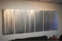 Image 4 of Metal Wall Art Home Decor- Bamboo Silver 36x95- Abstract Contemporary Modern Decor Original Unique