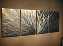 Unique Metal Wall Art Home Decor- Radiance Silver and Gold- Abstract Contemporary Modern Decor