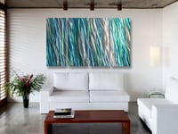 Image 1 of Metal Wall Art Home Decor- Amazon 36x63- Abstract Contemporary Modern Decor Original