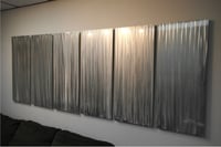 Image 5 of Metal Wall Art Home Decor- Bamboo Silver 36x95- Abstract Contemporary Modern Decor Original Unique