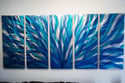 Metal Wall Art Home Decor- Radiance Blue 36x79- Abstract Contemporary Modern Decor Original