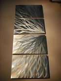 Unique Metal Wall Art Home Decor- Radiance Silver and Gold- Abstract Contemporary Modern Decor